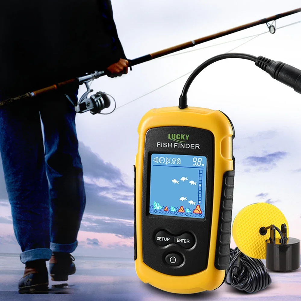 Lucky LCD Color Screen Portabl - đánh giá và giá Fish Finder Transducer