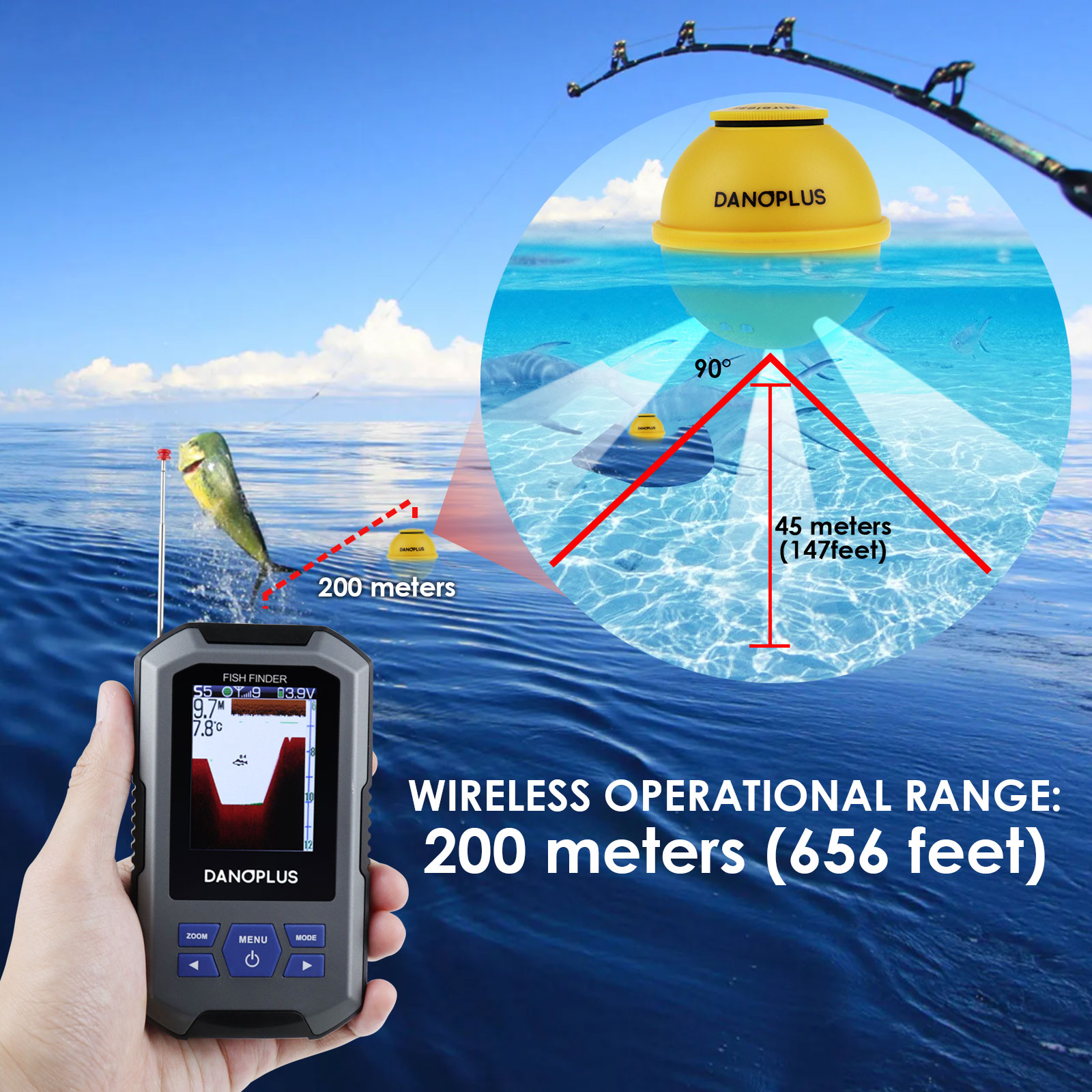 Fish Finder Wireless Sonar Sen - đánh giá và giá Fish Finder
