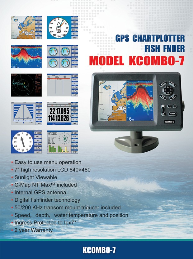 Kcombo-7 7inch ONWA GPS Plotte - đánh giá và giá Fish Finder Transducer
